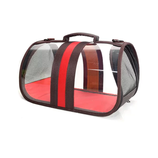 Orien Pet Belle Transparent Handbag-Red/Coffee