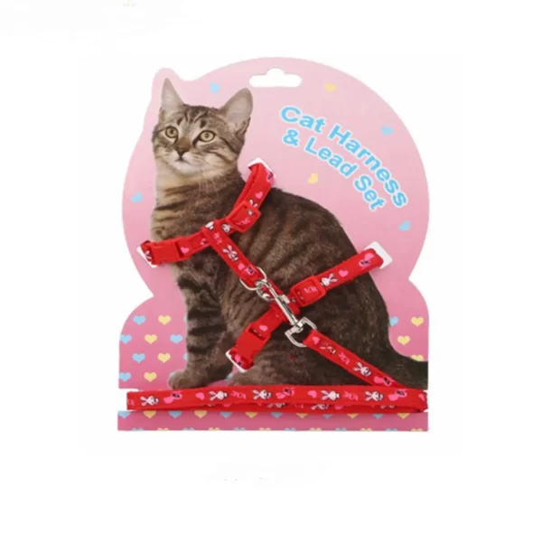 Orien Pet Cat Harness with Leash-Red