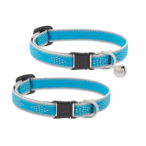 Reflective Safety Cat Collar with Bell – Blue Diamond
