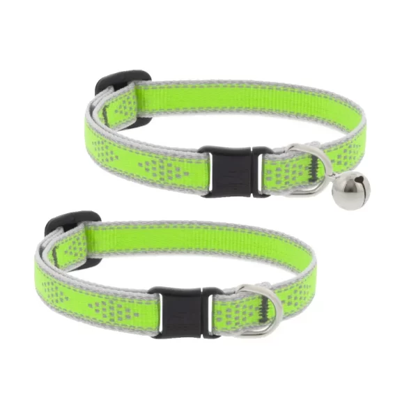 Reflective Safety Cat Collar with Bell – Green Diamond