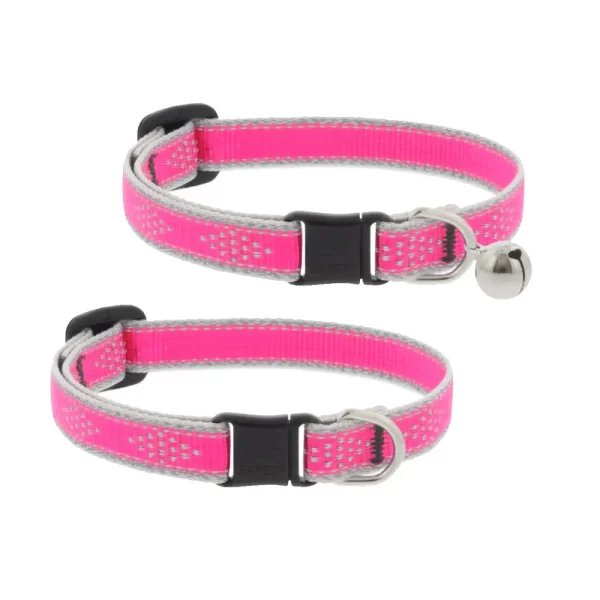 Reflective Safety Cat Collar with Bell – Pink Diamond