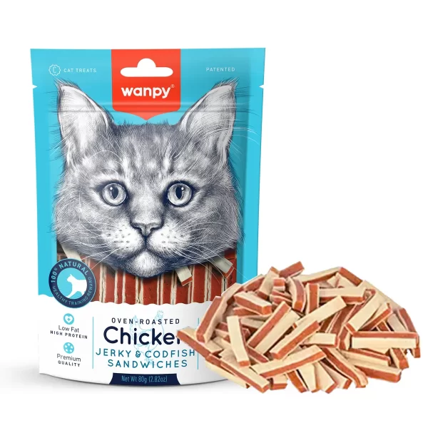 Wanpy Chicken Jerky Bites for Cats 80g