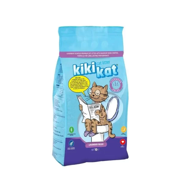 Kiki Kat White Bentonite Clumping Cat Litter –Lavender Fields-10 L