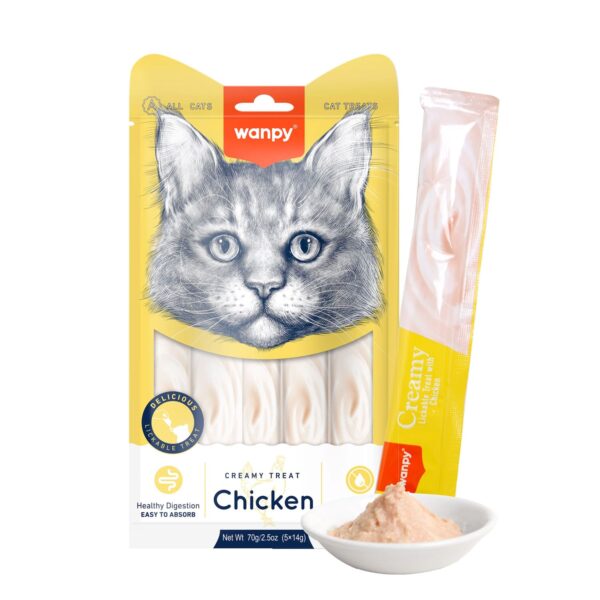 Wanpy Creamy Lickable Cat Treats – Tuna (14gx5)0