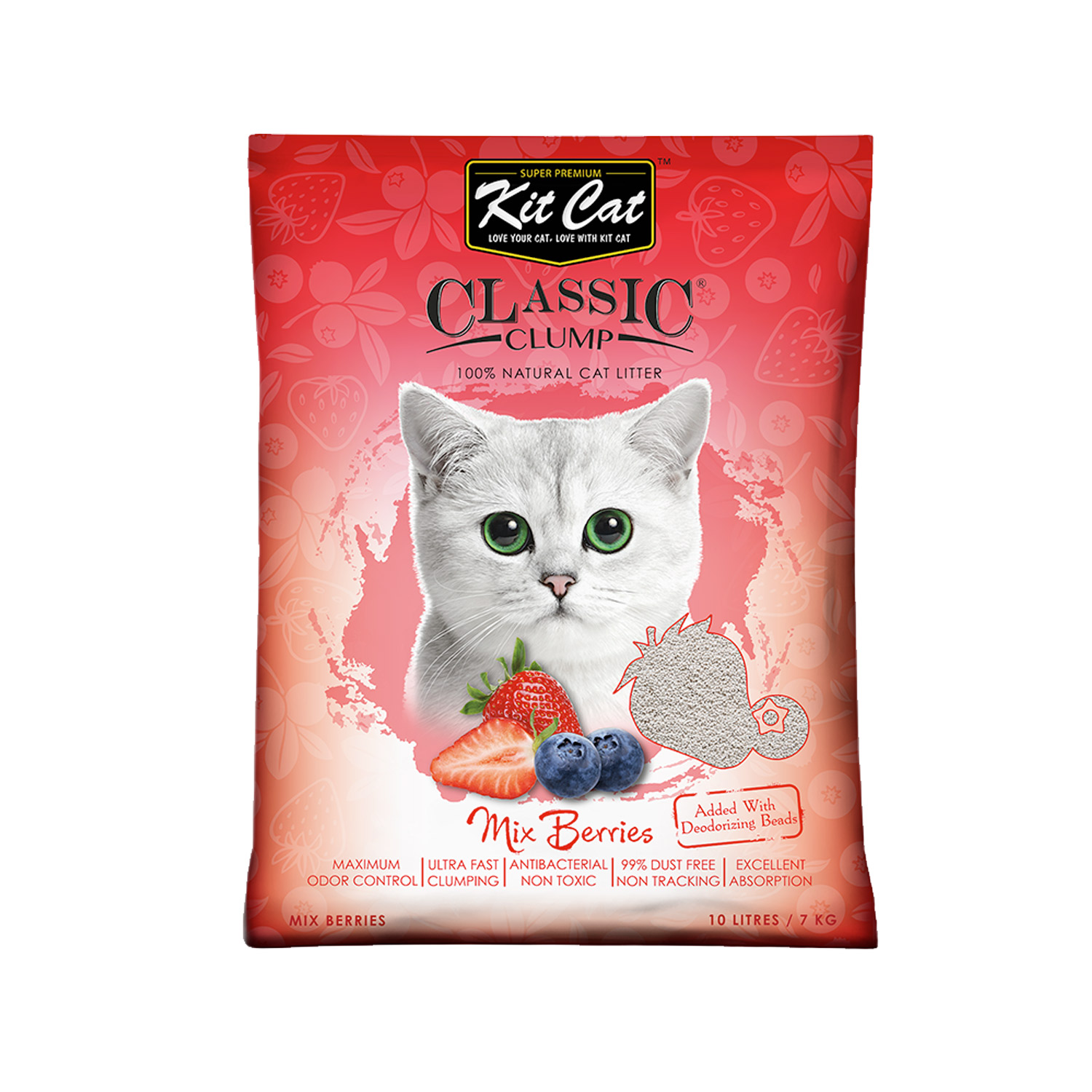 Kit Cat Classic Clump Cat Litter 10L (Mix Berries) Kit Cat Classic Clump Cat Litter 10L (Mix Berries)