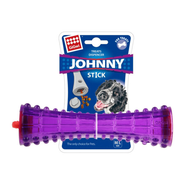 Gigwi Treat Dispenser “Johnny Stick’ TPR Transparent Purple