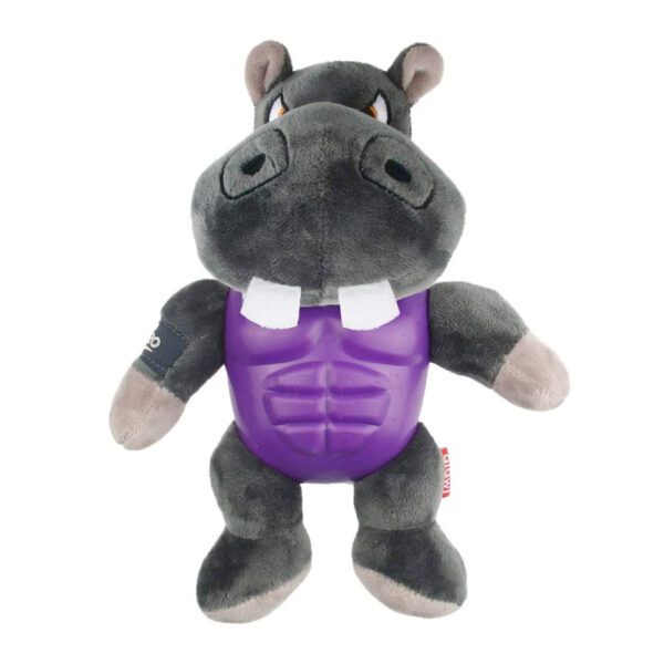 Gigwi Im Hero Armor Hippo TPR Plush with Squeaker Dog Toy