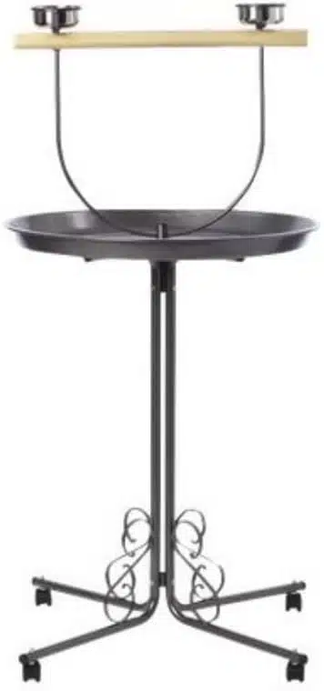 Shafi Bird Stand with Round Plate Black