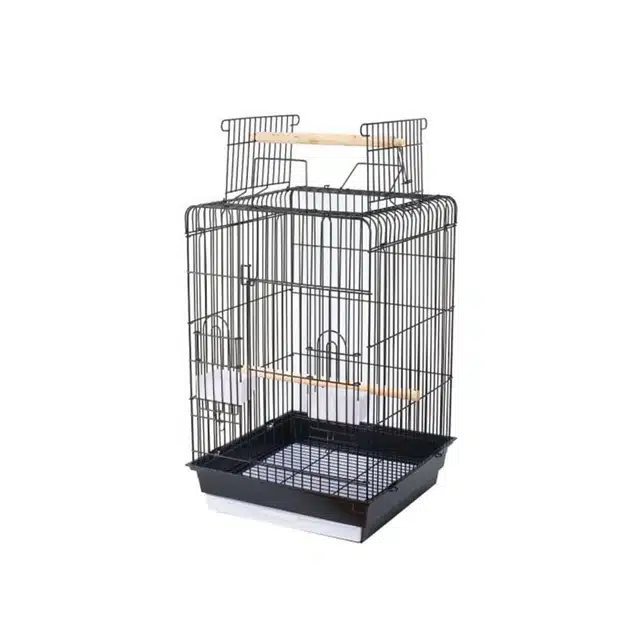 Allen Square Black Bird Cage with Stand