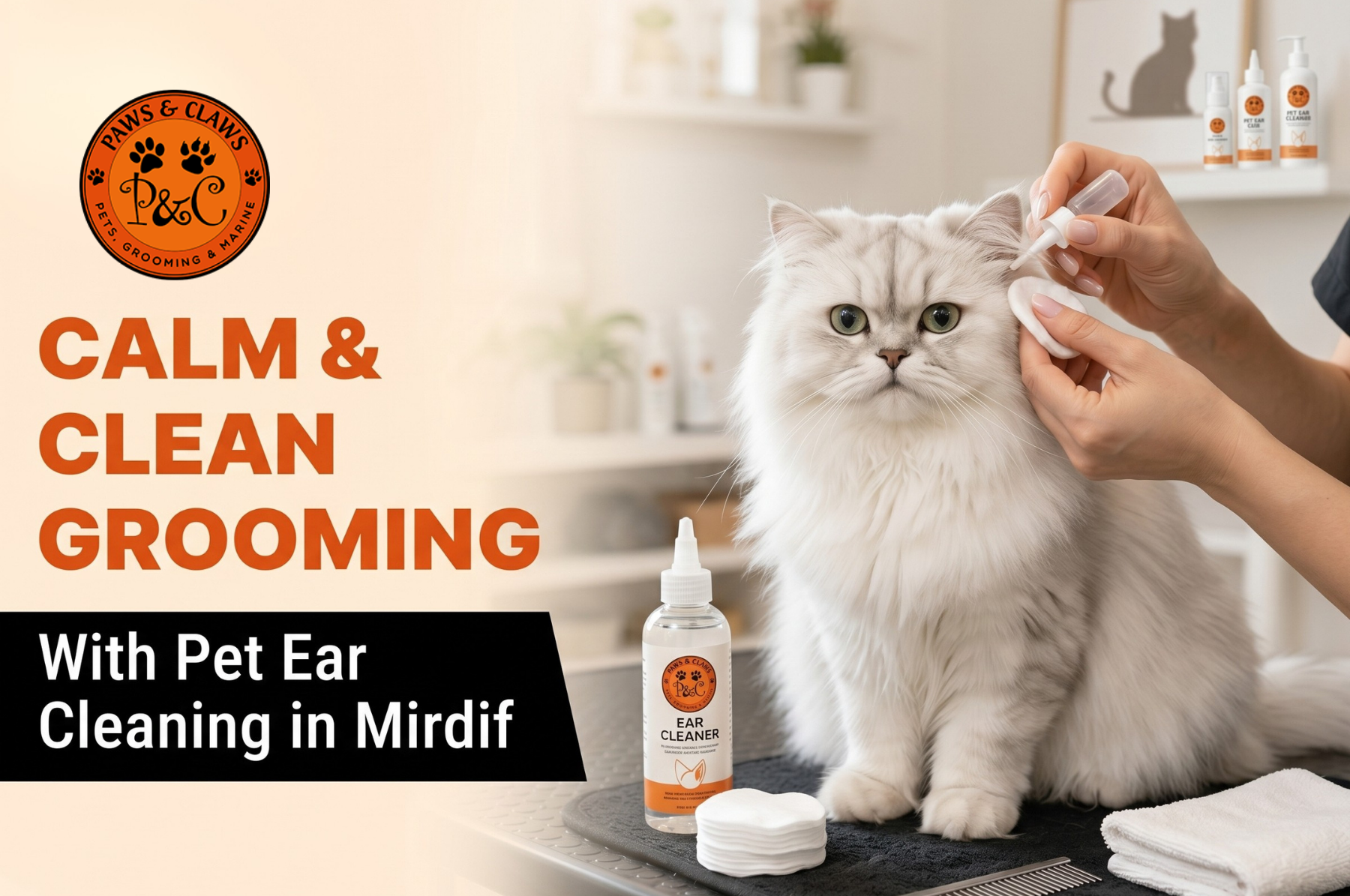 Calm and Clean Grooming with Pet Ear Cleaning Mirdif